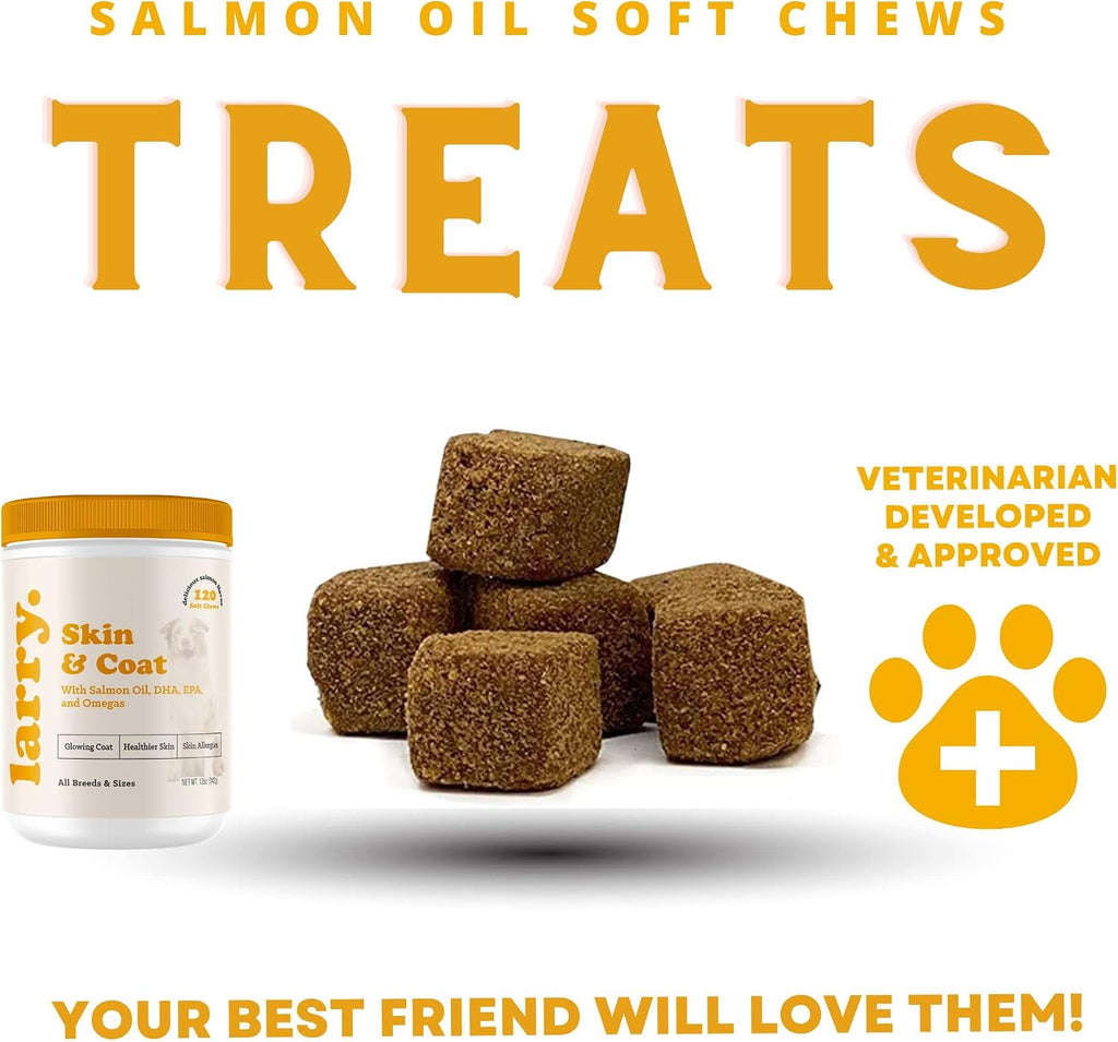 Aceite de Salmón para Perros – Piel y Pelaje | Larry | 120 Masticables Blandos