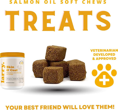 Aceite de Salmón para Perros – Piel y Pelaje | Larry | 120 Masticables Blandos