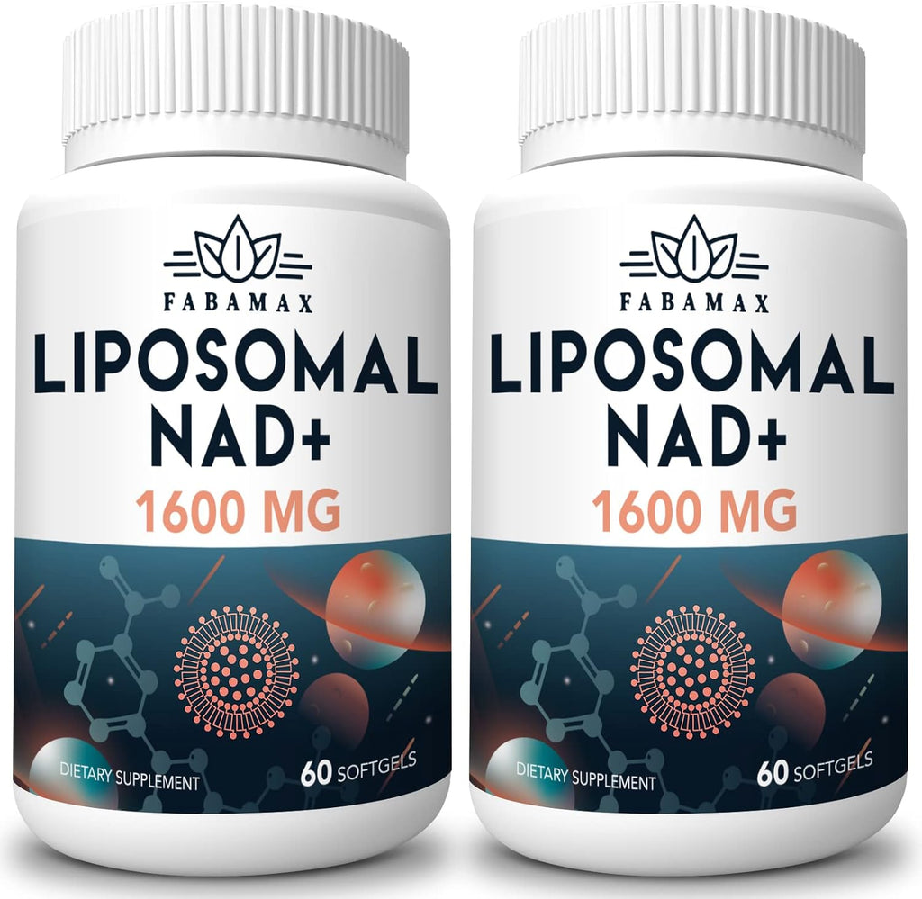 Fabamax 1600 mg Liposomal NAD+ - 98% Pureza, Absorción Superior, 120 Cápsulas Blandas