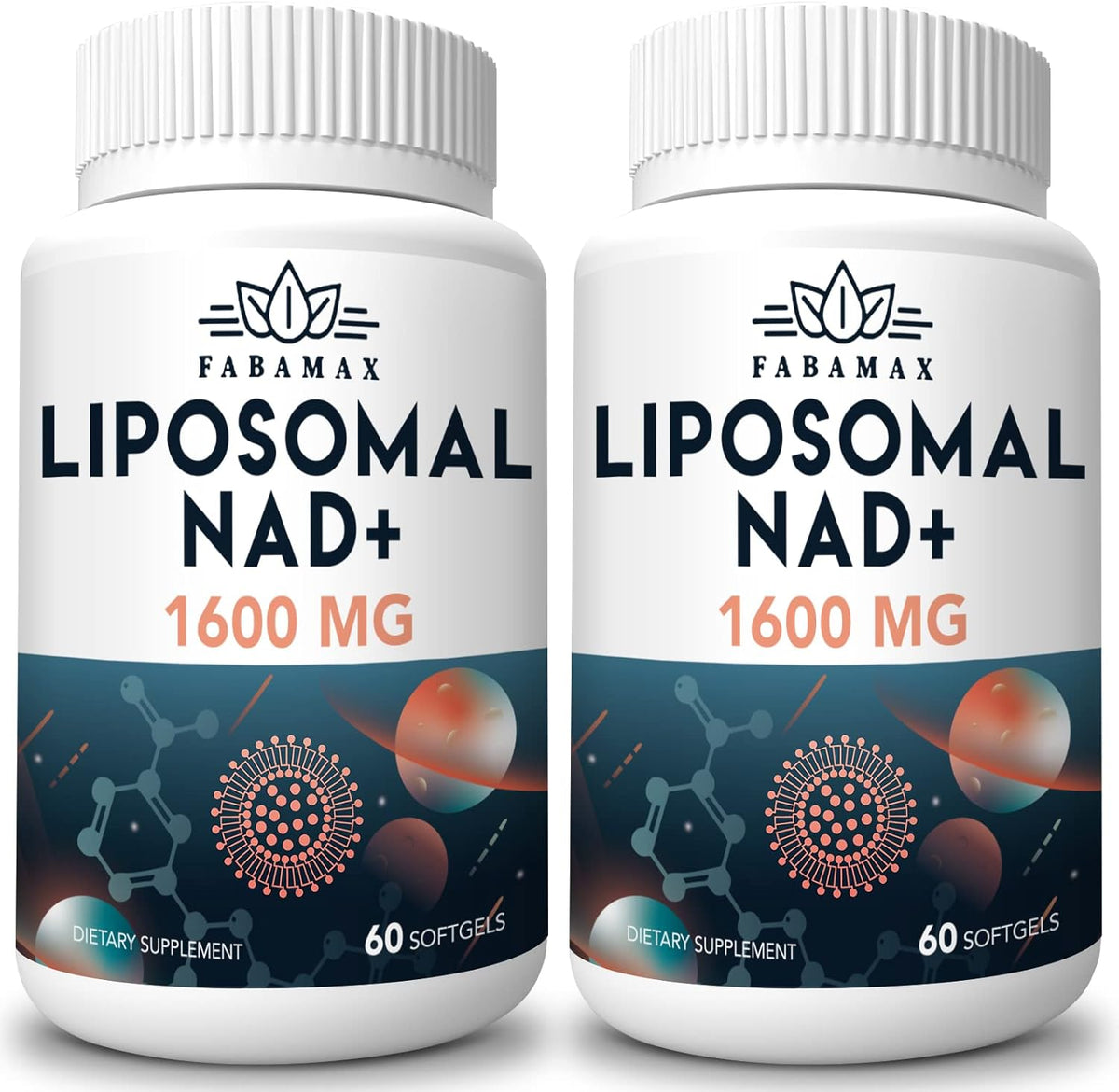 Fabamax 1600 mg Liposomal NAD+ - 98% Pureza, Absorción Superior, 120 Cápsulas Blandas – Image 1