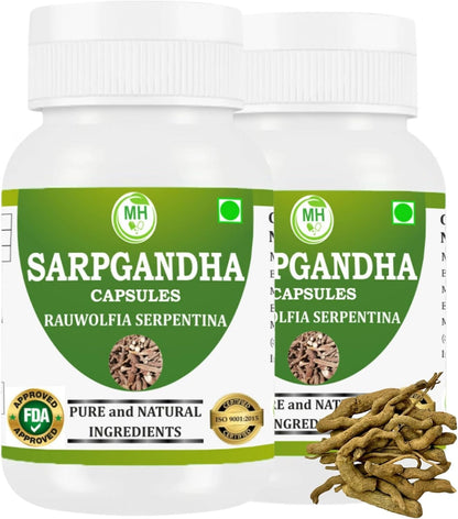 Morsan Healthcare Sarpgandha (Rauwolfia Serpentina) Cápsulas – Pack de 2 x 60 Cápsulas Veganas | Extracto Herbal de 500 mg | – Image 1