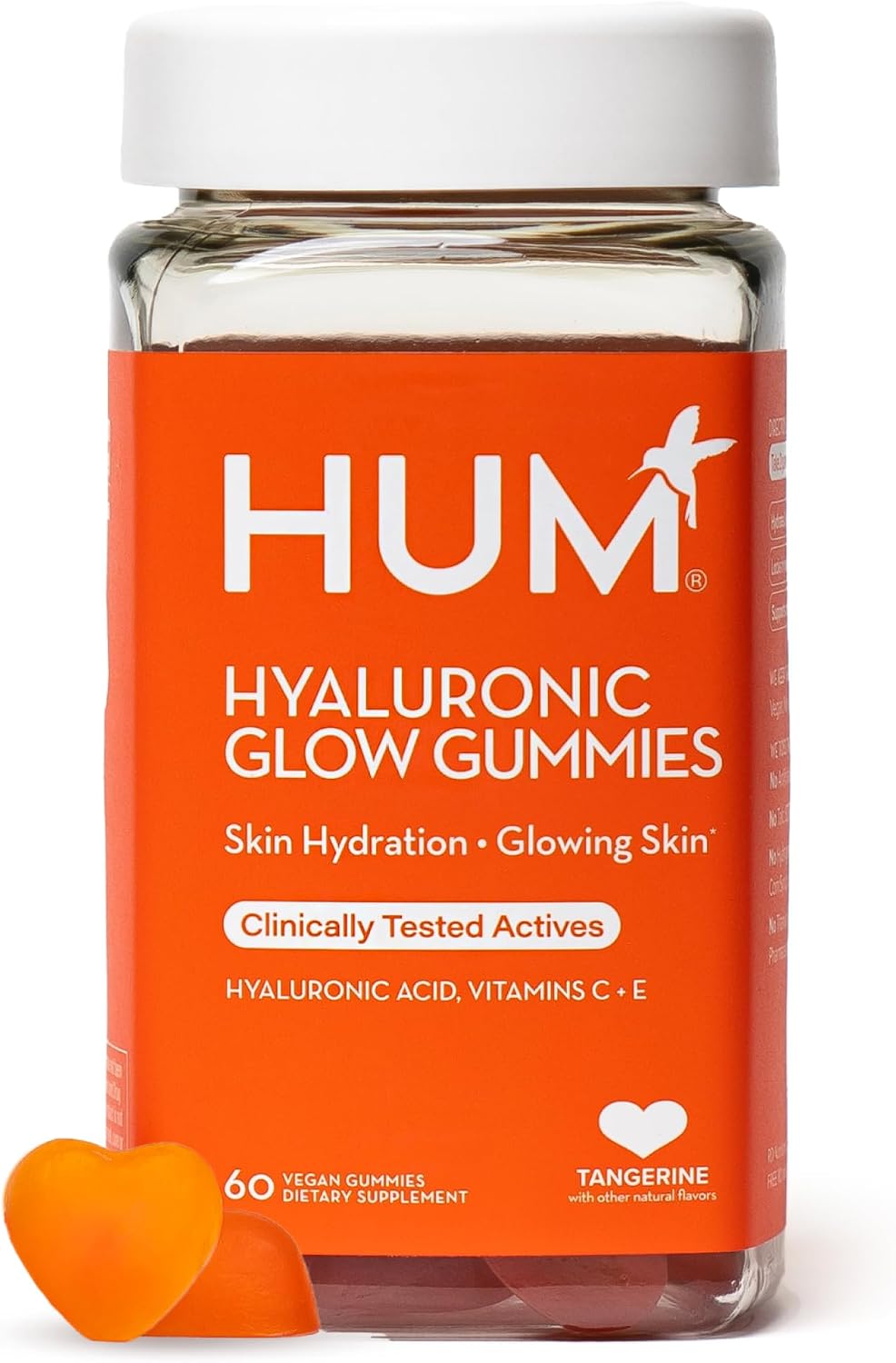 HUM Hyaluronic Glow – Gomitas de Ácido Hialurónico con Vitamina C y E, 60 uds