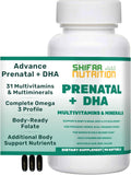 SHIFAA NUTRITION Vitaminas Prenatales Halal con DHA y Ácido Fólico, 90 Softgels