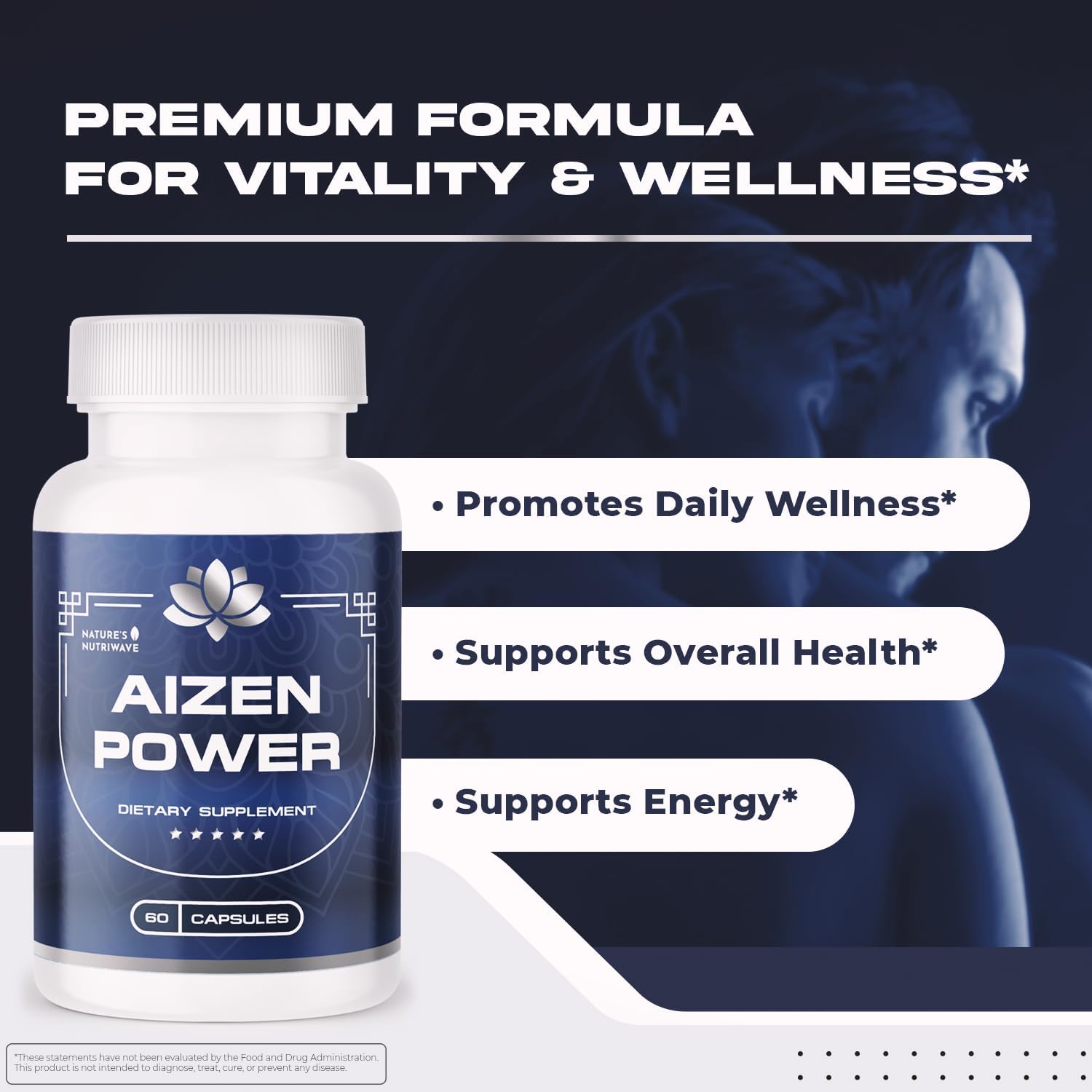 AizenPower – Cápsulas de Fórmula Original – 60 Cápsulas, 1 Mes de Suministro