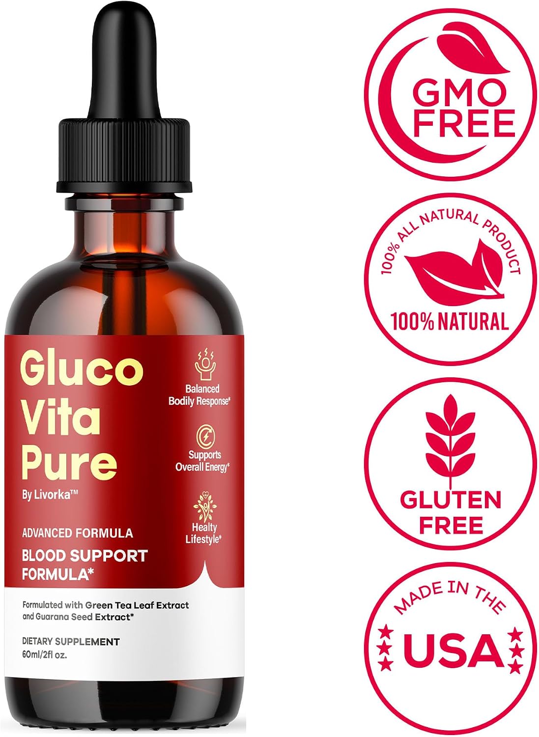 Glucovita Pure Gotas - Complemento Alimenticio Natural (3 Paquetes)