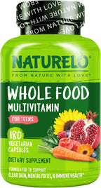 NATURELO Multivitamínico para Adolescentes - 60 Cápsulas - Complejo Vitamínico con Minerales, Vegano, Sin Gluten