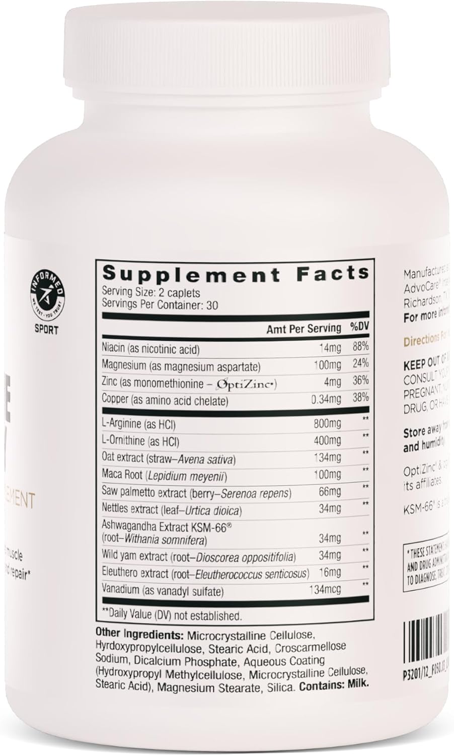 AdvoCare Nighttime Recovery - Suplemento de Aminoácidos y Hierbas para la Recuperación Muscular - 60 Comprimidos
