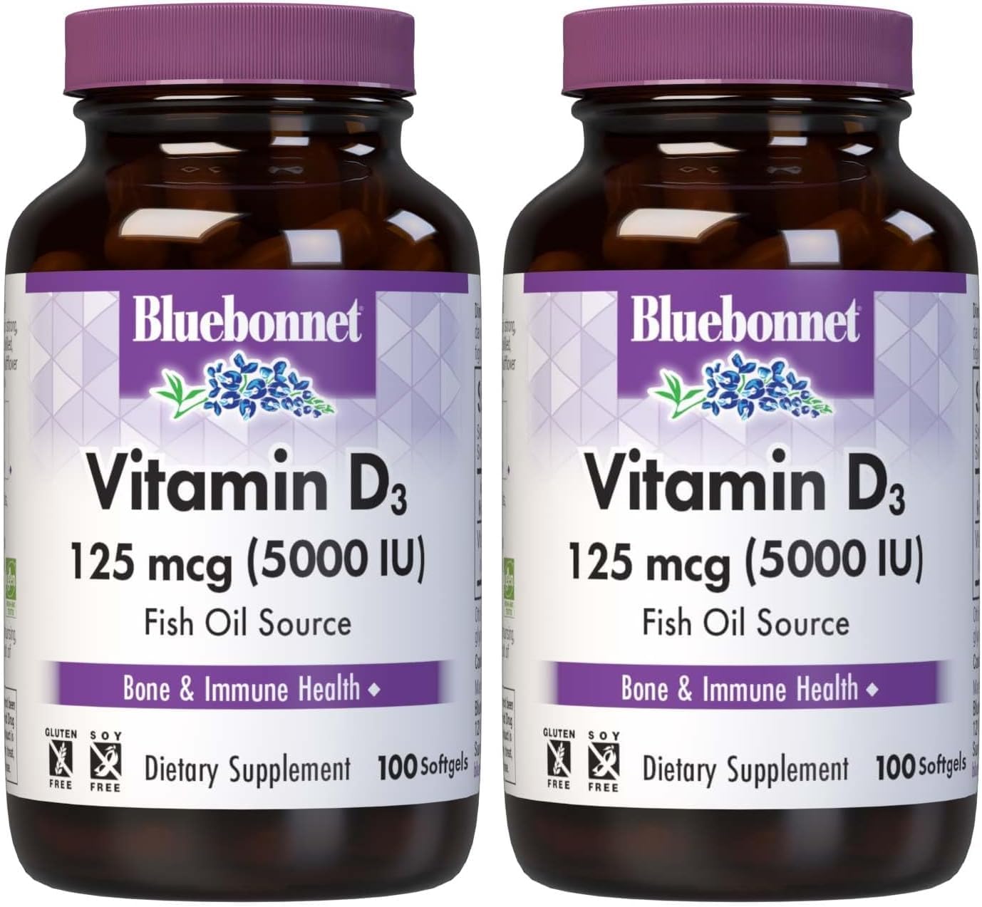 Bluebonnet Nutrition Vitamina D3 2000 IU, 100 Softgels