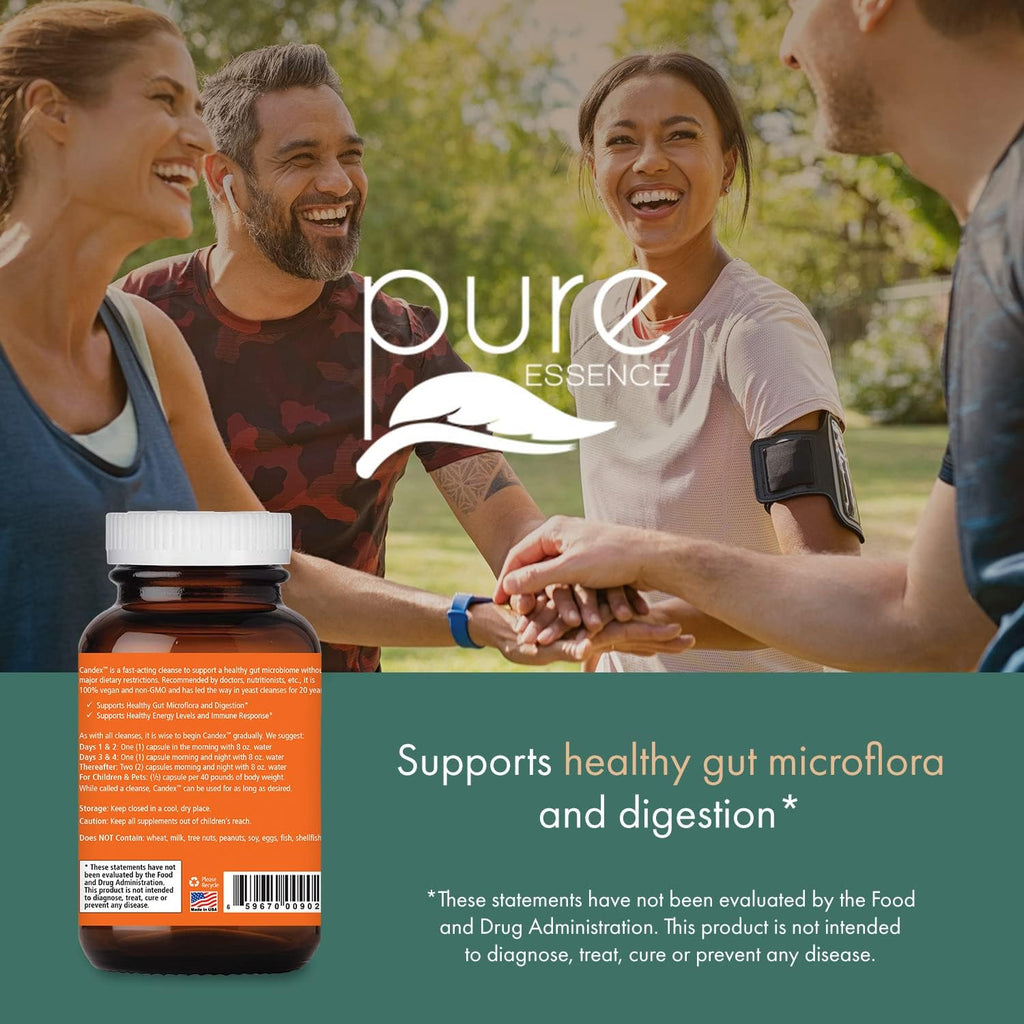 Pure Essence Candex – Suplemento con Enzimas Digestivas para el Equilibrio de Levadura, 120 Cápsulas