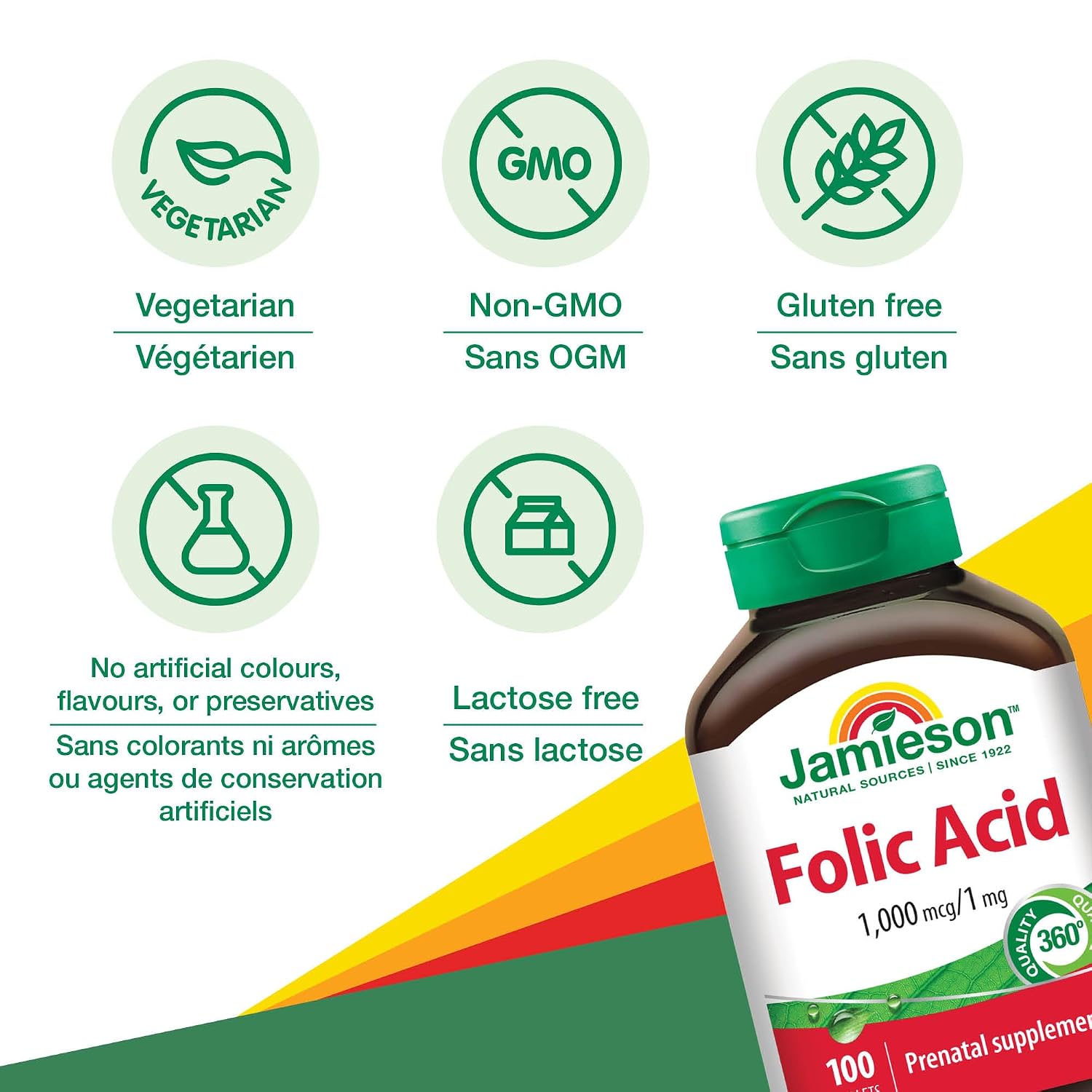 Jamieson Folic Acid 1 mg, 100 Tablets