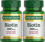 Nature's Bounty Biotina 1000 mcg, 200 Comprimidos (Paquete de 2)