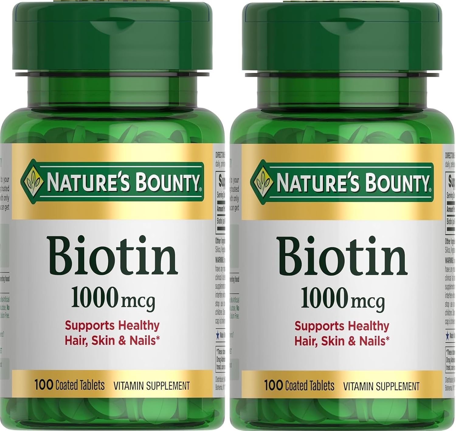 Nature's Bounty Biotina 1000 mcg, 200 Comprimidos (Paquete de 2)