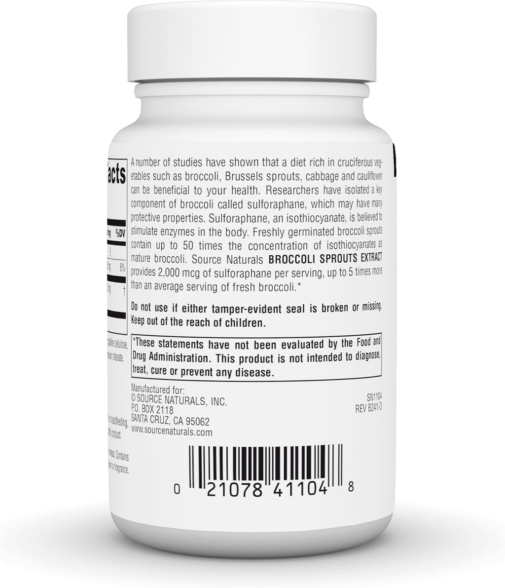 Source Naturals Extracto de Brotes de Brócoli, 250 mg - 60 Comprimidos
