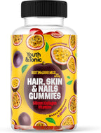 70 Gominolas de Biotina 6000mcg, Colágeno, Silicona, PABA y Multivitaminas para Cabello, Piel y Uñas - Youth & Tonic