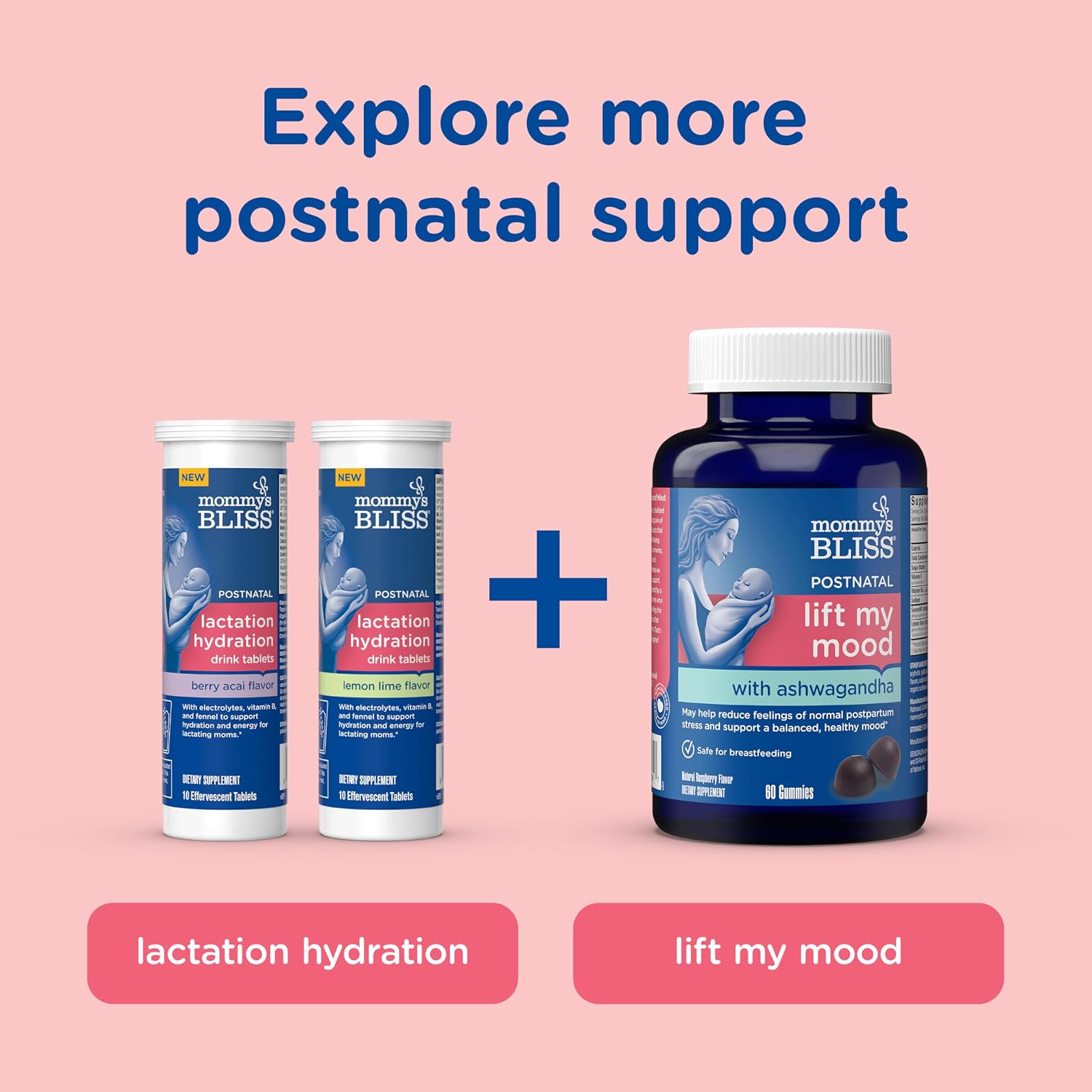 Mommy's Bliss Postnatal Support Gummies with Biotin & Collagen, 60 Gummies (30 Servings)