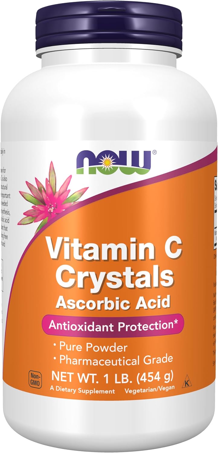 NOW Foods Cristales de Vitamina C (Ácido Ascórbico) - 3 Libras (1.36 kg)