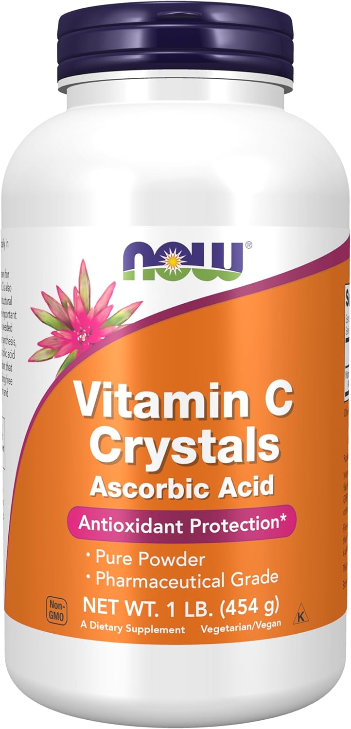 NOW Foods, Vitamina C en Cristales (Ácido Ascórbico), 454 g