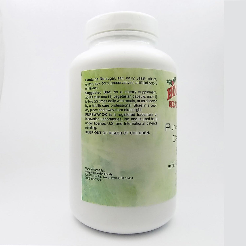 Holly Hill Health Foods, PureWay-C 500 mg con 100 mg de Bioflavonoides, Amortiguada, 240 Cápsulas Vegetales