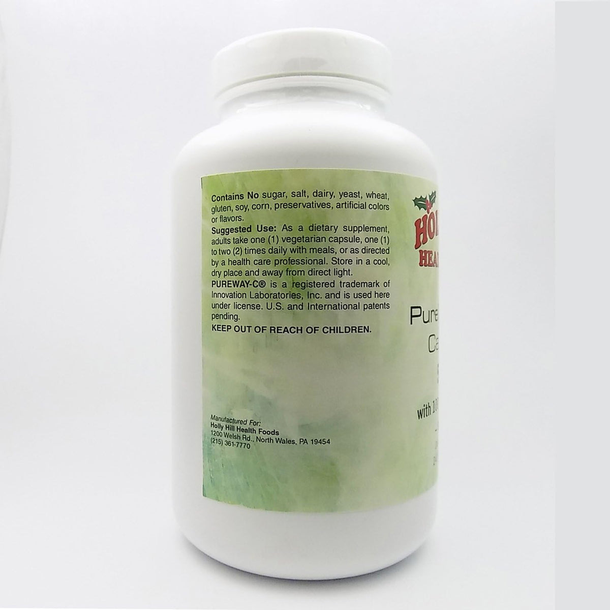 Holly Hill Health Foods, PureWay-C 500 mg con 100 mg de Bioflavonoides, Amortiguada, 240 Cápsulas Vegetales – Image 3