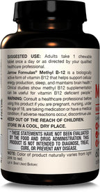 Jarrow Formulas Metilcobalamina B12 5000 mcg - 60 Comprimidos Masticables Sabor Fruta