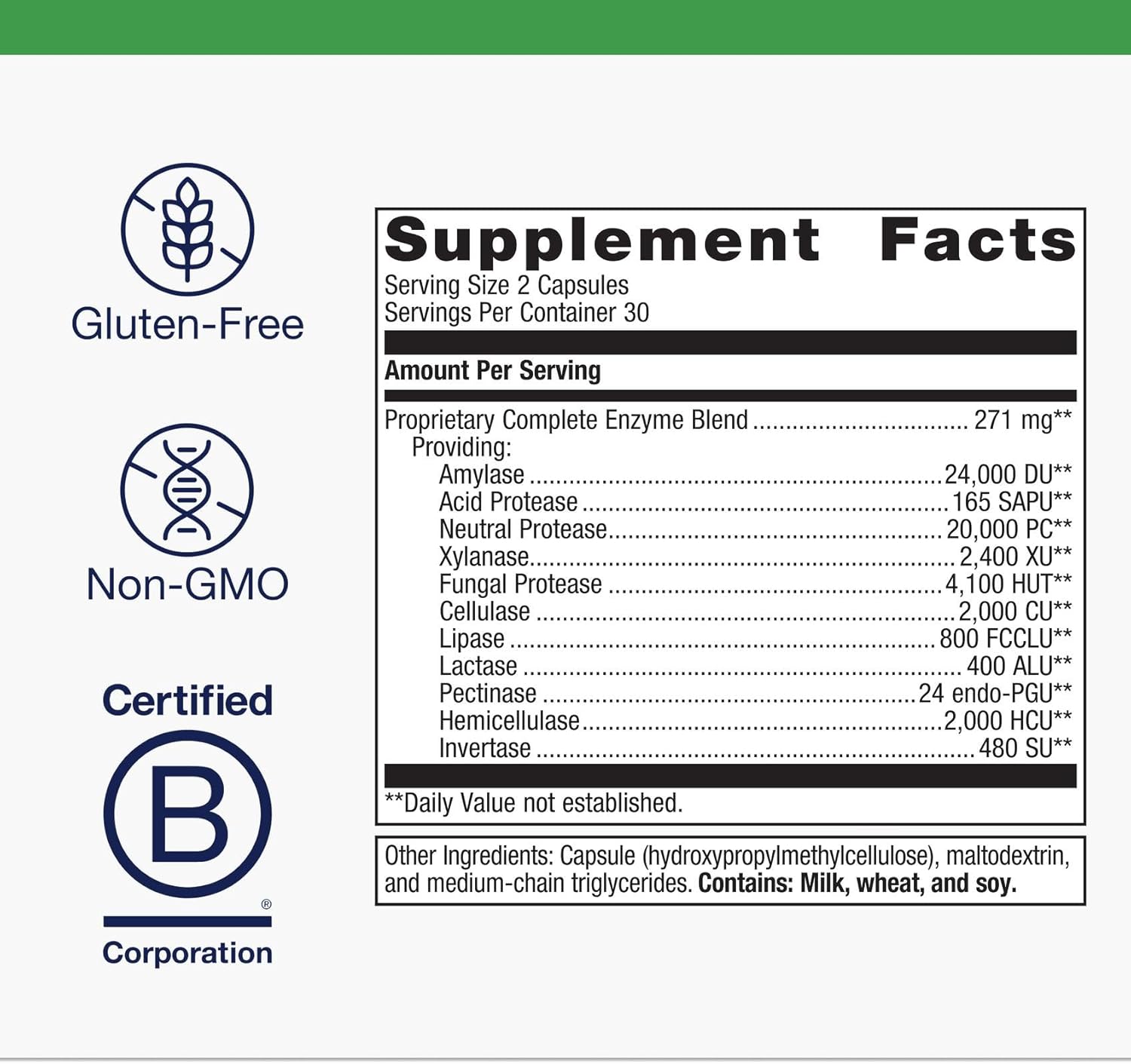 Metagenics SpectraZyme Enzyme Complex - Plant-Based Digestive Enzymes - 60 Capsules