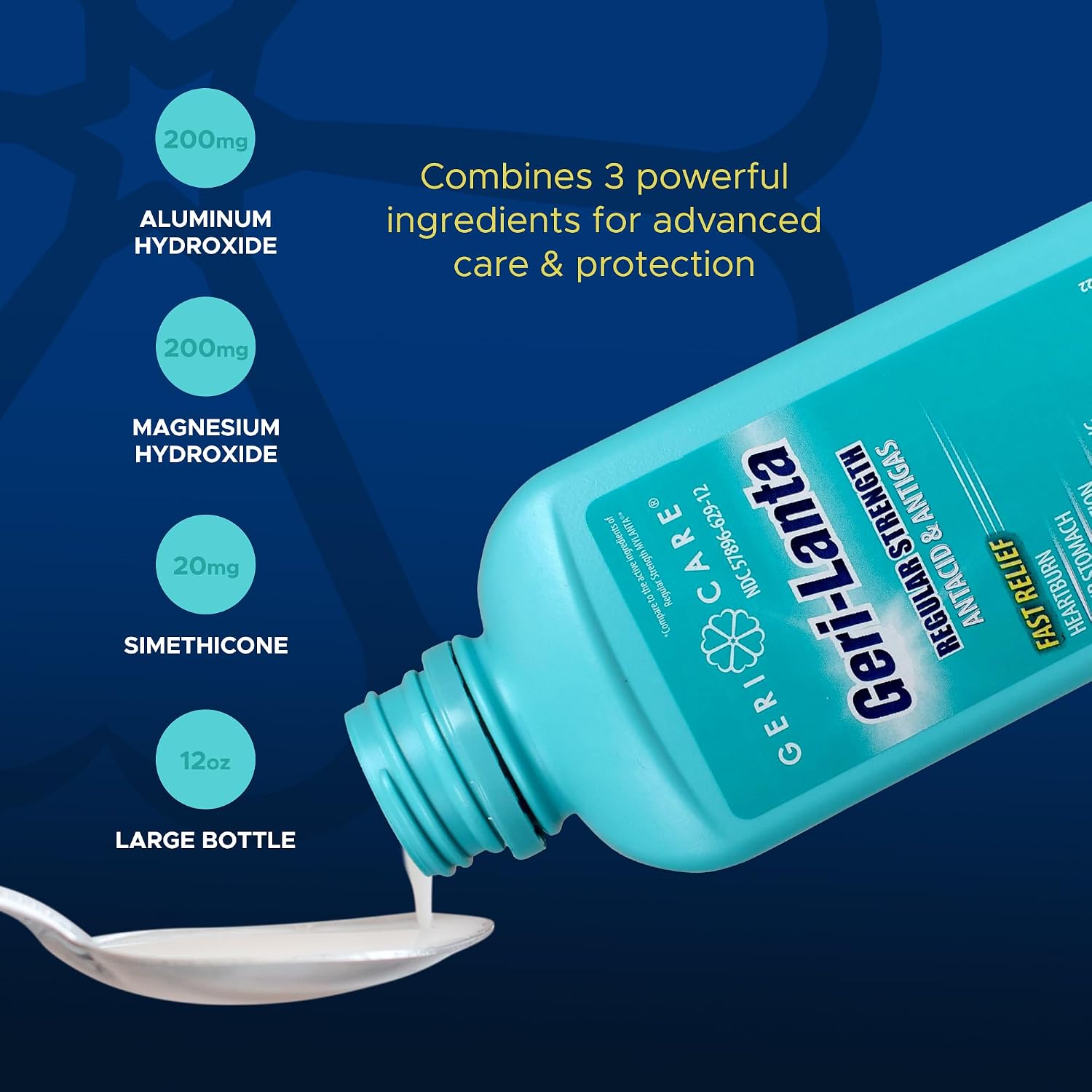 Geri-Lanta Antiácido Líquido con Antigás - Sabor Original - 355 ml
