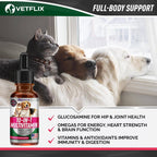 10 en 1 Vitaminas Líquidas para Perros y Gatos, 2 Fl Oz | Glucosamina y Multivitamínico