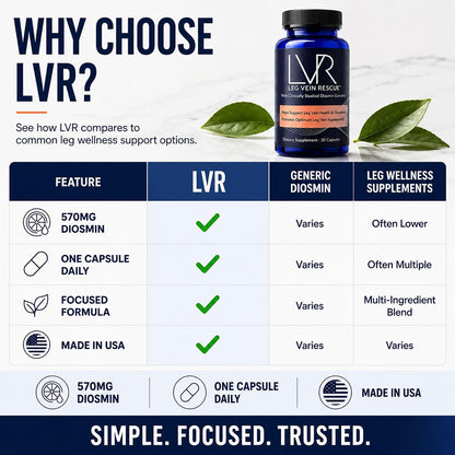LVR Diosmin 570 mg – Apoyo para la Circulación y Salud de las Piernas, 30 Cápsulas – Image 5