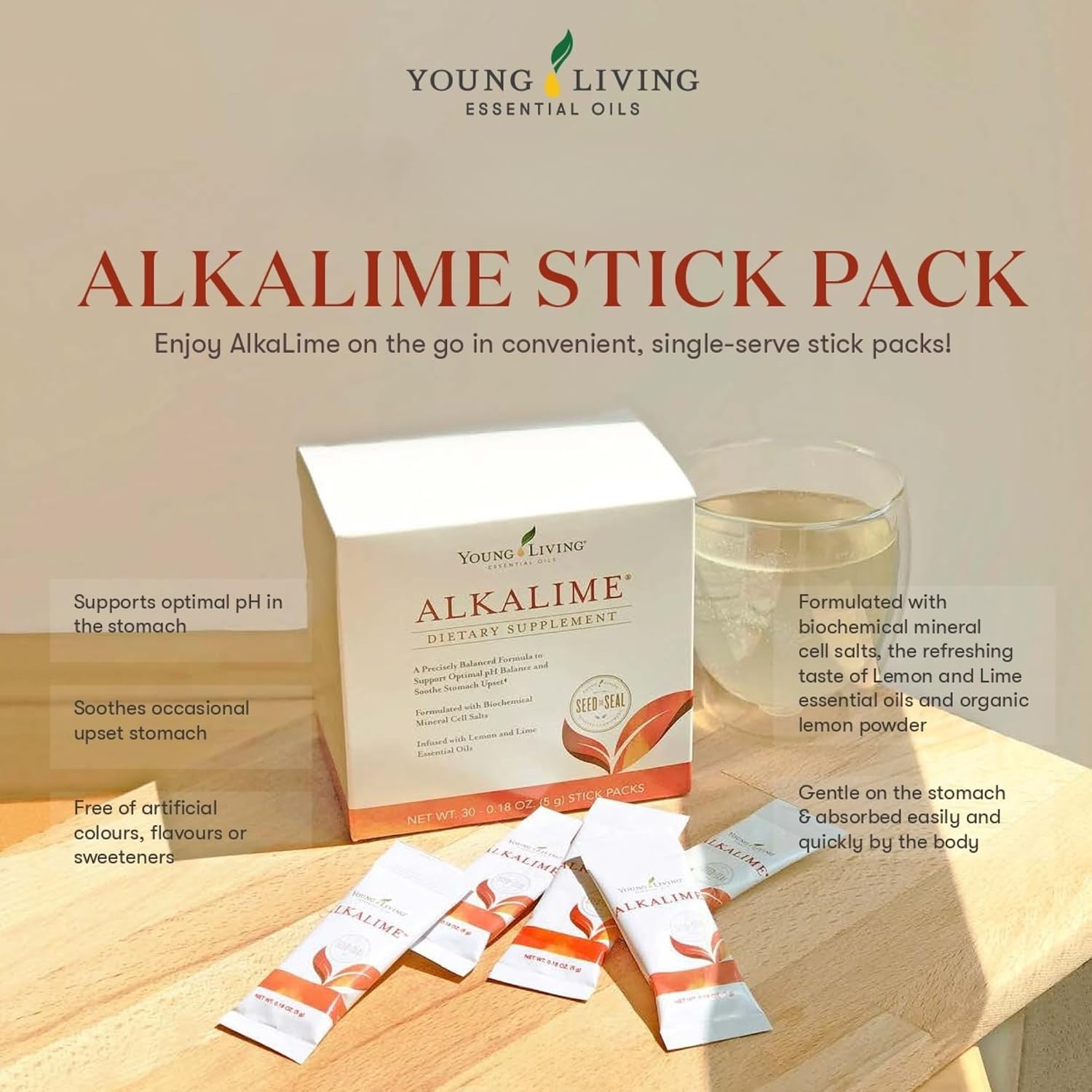 Young Living AlkaLime Stick Packs (30 sobres)