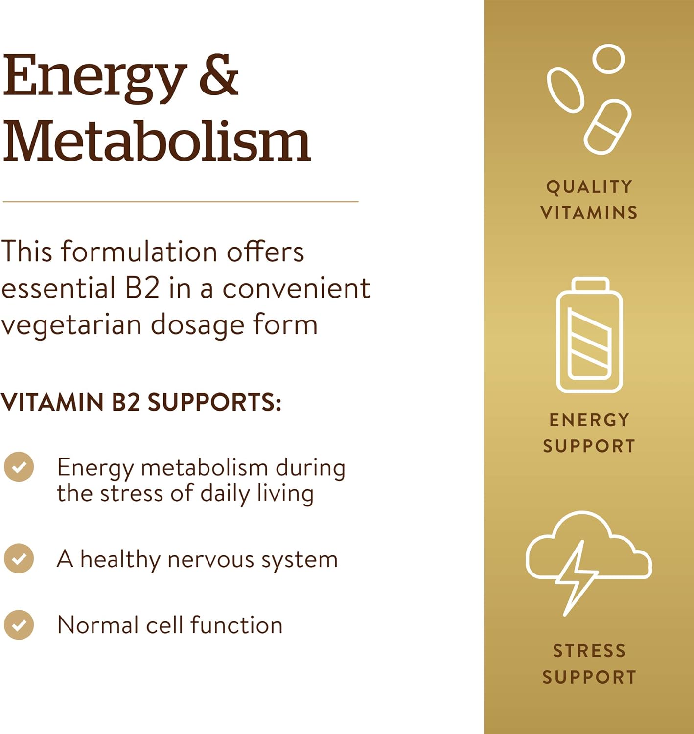 Solgar Vitamina B2 (Riboflavina) 100 mg, 100 Cápsulas