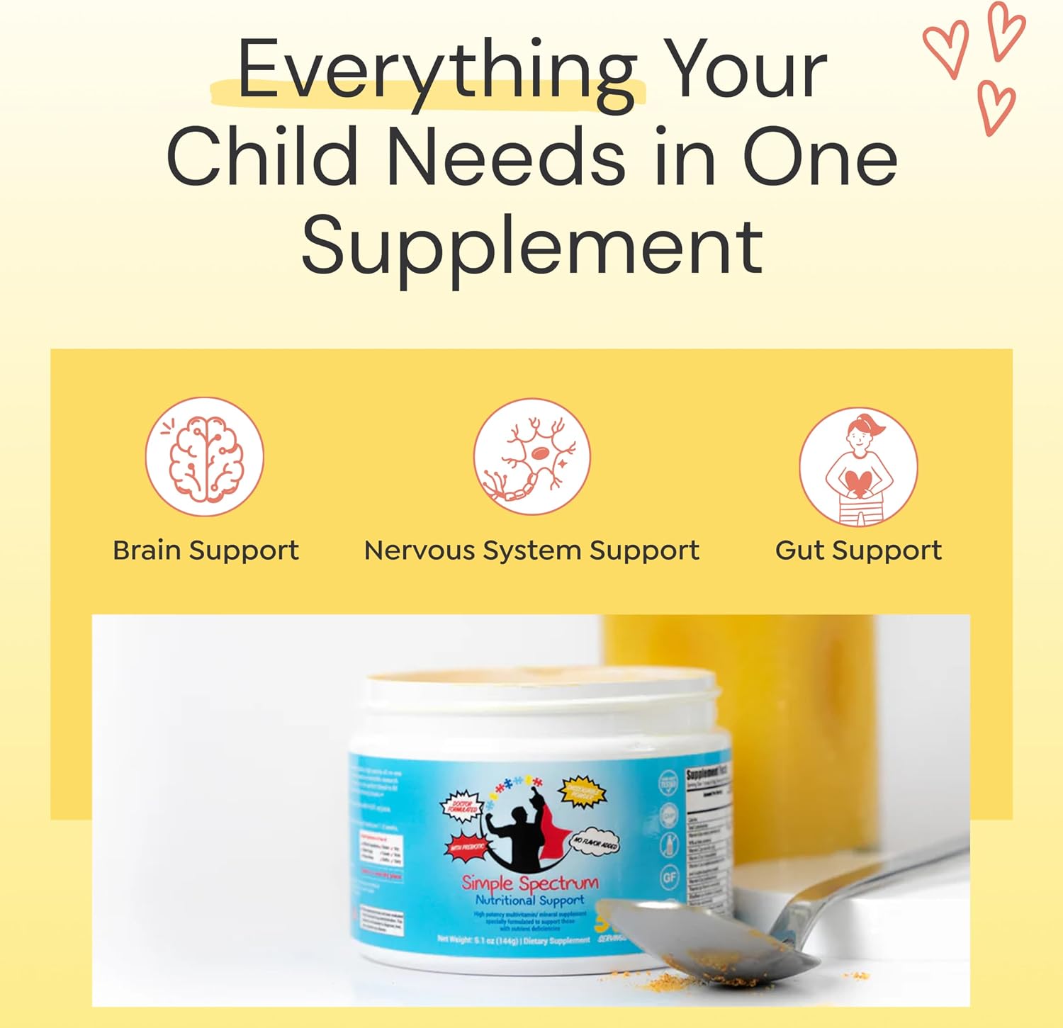 Simple Spectrum Multivitamínico Infantil - Fórmula en Polvo sin Azúcares Añadidos ni Ingredientes Artificiales