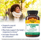 Country Life L-Tirosina 500mg con Vitamina B6 - 100 Cápsulas