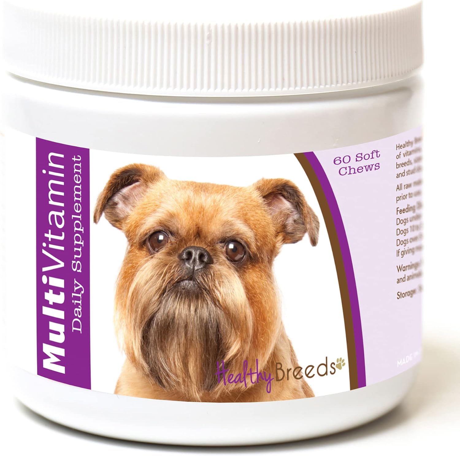 Healthy Breeds Brussels Griffon Multivitamínico Masticable para Perros 60 Unidades