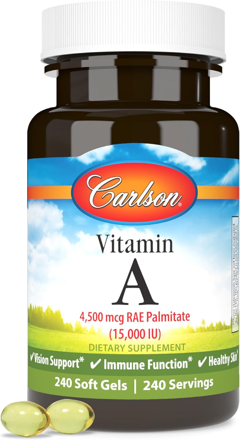Carlson Labs Vitamina A Palmitato, 15000 UI, 120 Cápsulas Blandas