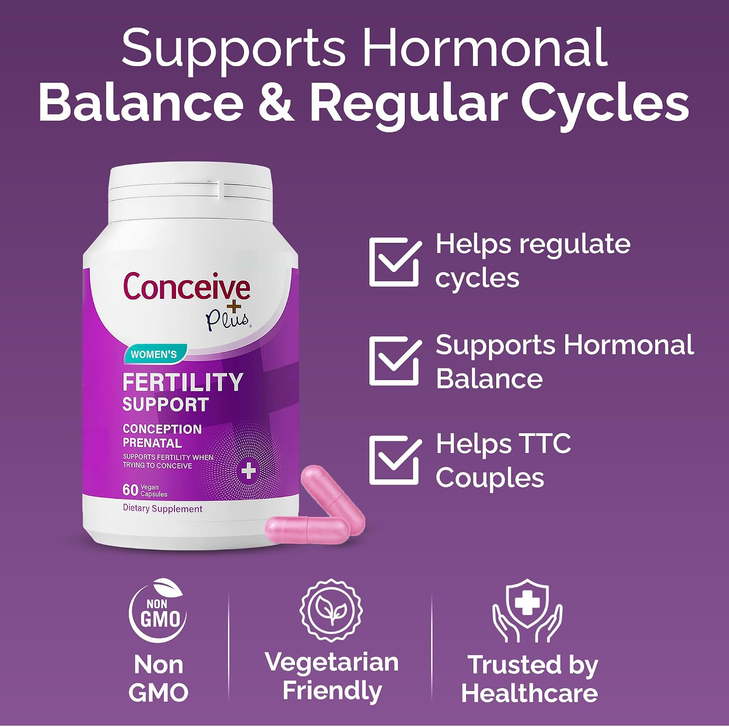 Conceive Plus Women's Fertility Support – Multivitamínico Prenatal para Concepción – 30 Días