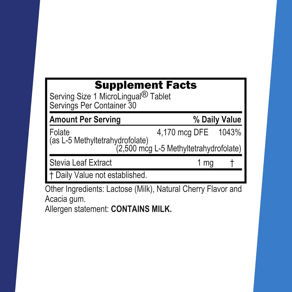 Superior Source Metilfolato 2.500 mcg - 30 Comprimidos Sublinguales