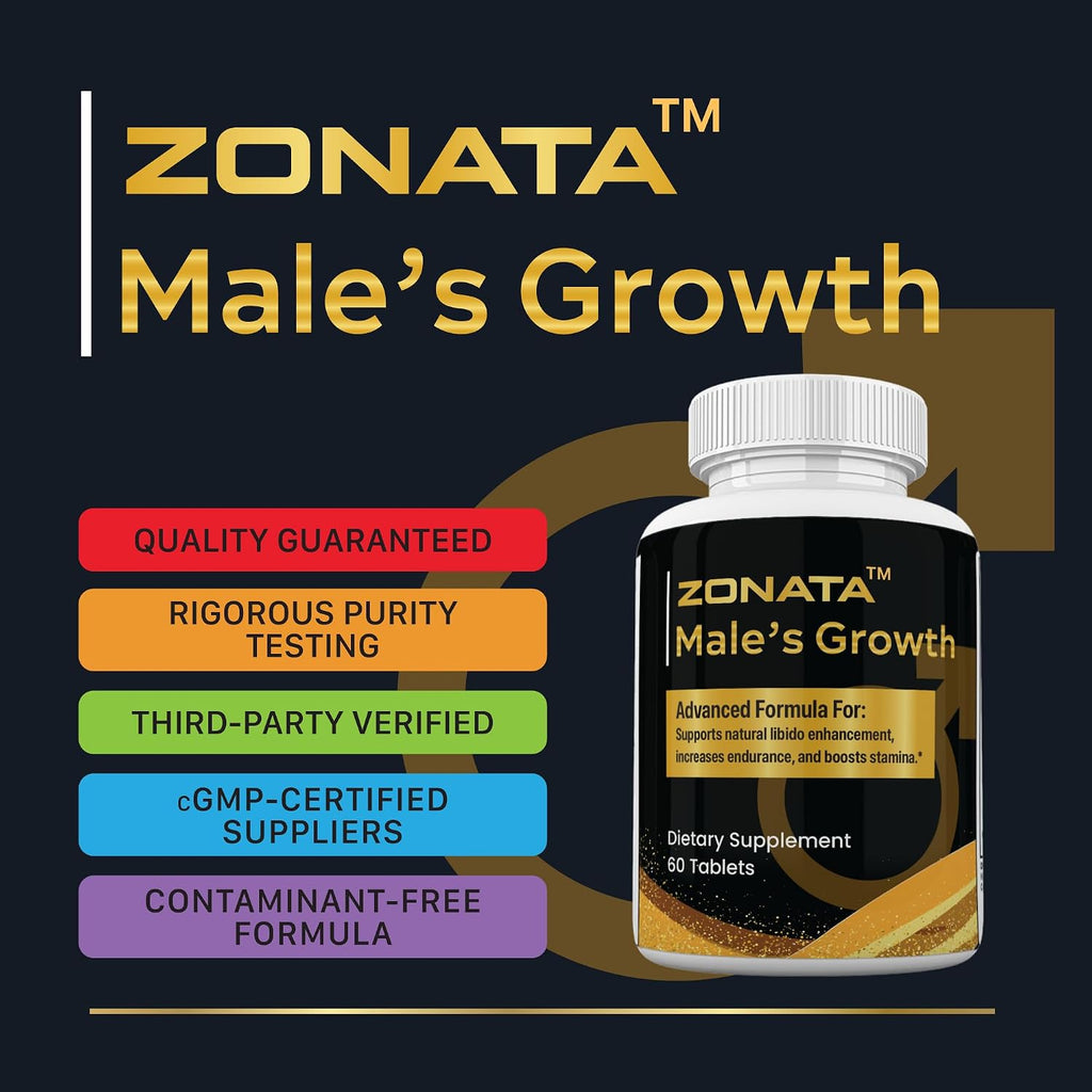 Zonata Male's Growth Suplemento para Hombres (3 unidades, 180 comprimidos)