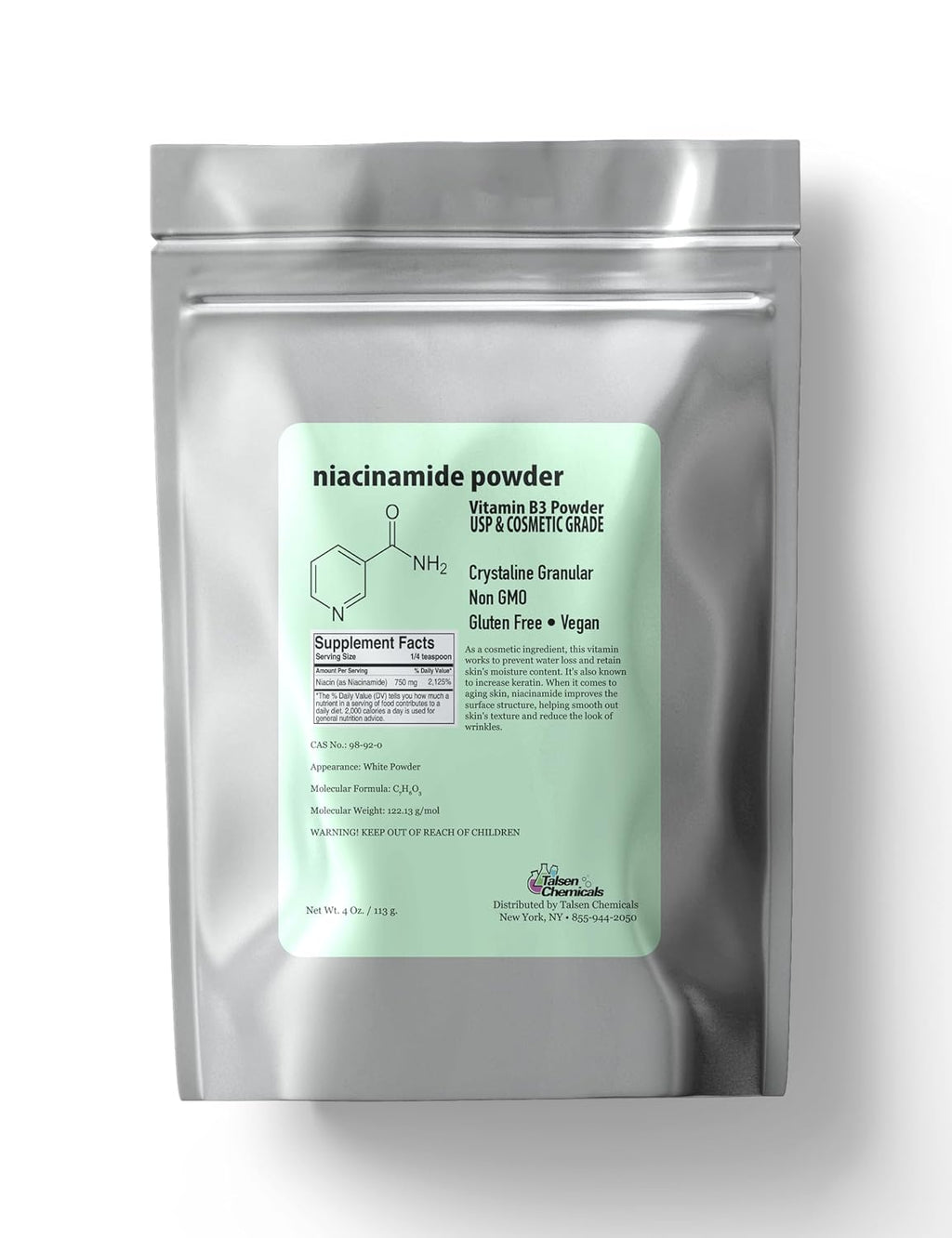 Polvo de Niacinamida Pura para el Cuidado de la Piel (Vitamina B3) 56g – Grado Cosmético