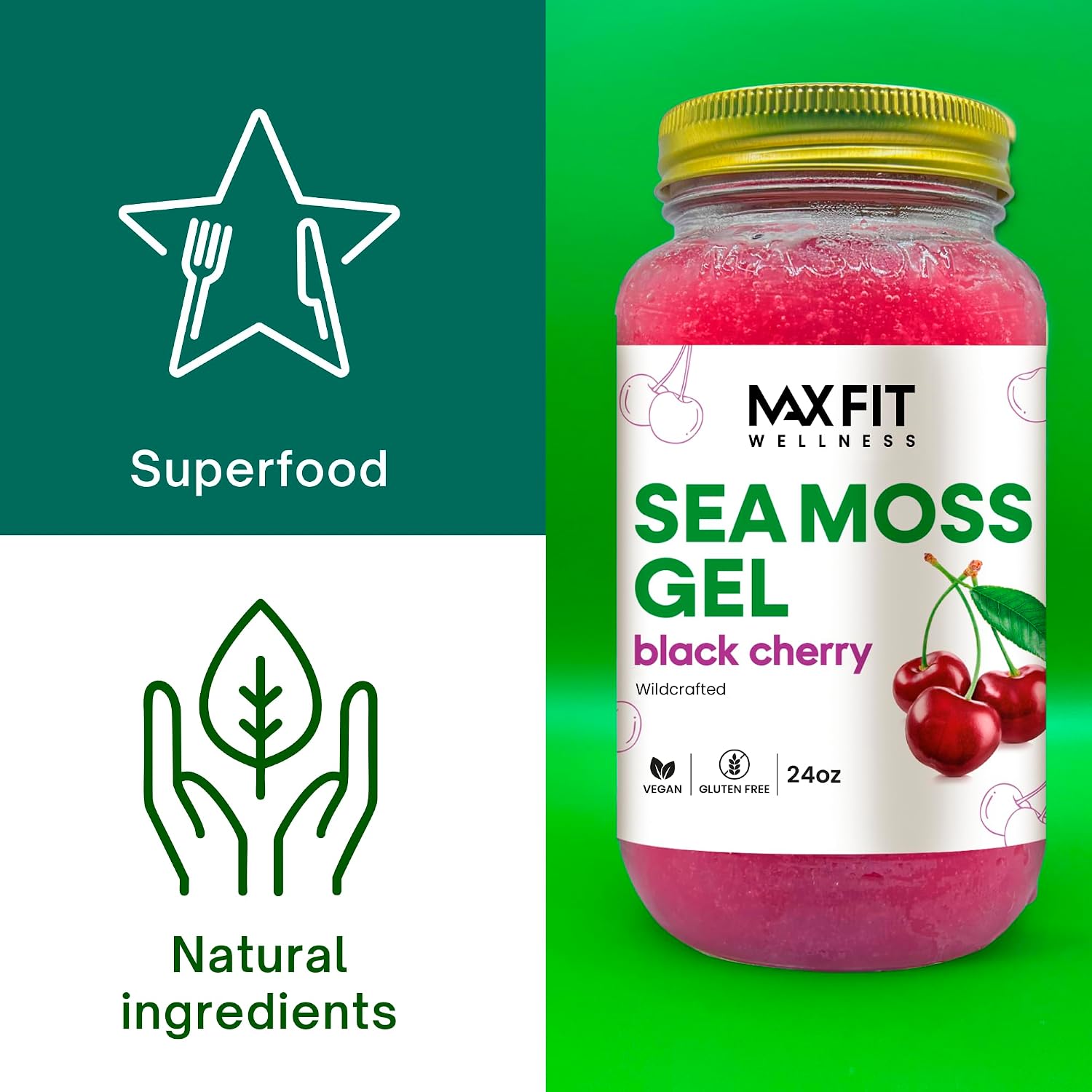Gel de Musgo Marino Salvaje (24oz) - 92 Vitaminas y Minerales - Superalimento Vegano
