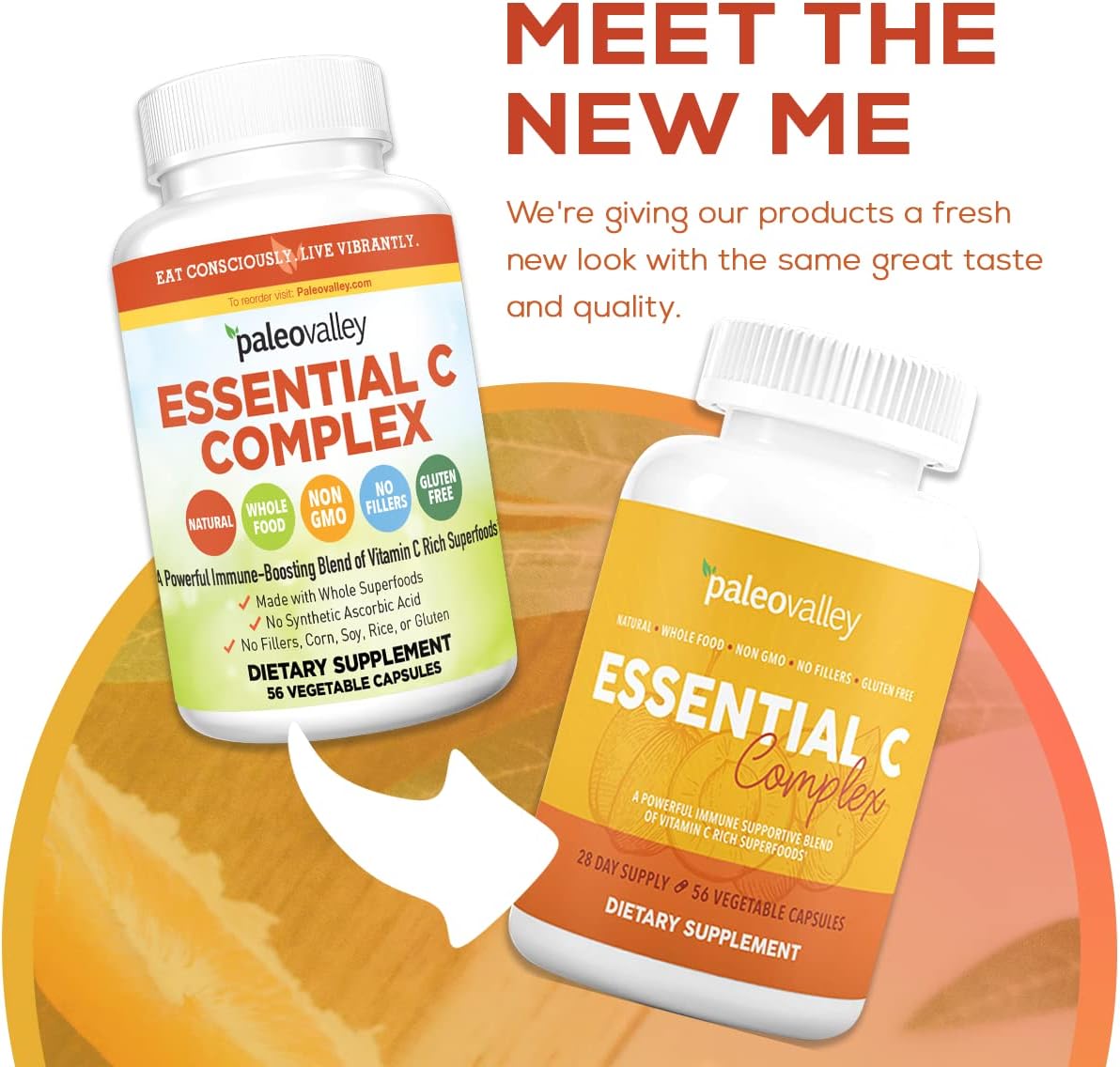 Paleovalley Essential C Complex - Vitamina C 450mg con Acerola, Camu Camu y Amla - Sin Sintéticos