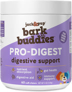 Jack&Pup Pro-Digest Bark Buddies - Probióticos Masticables para Perros (60 uds)