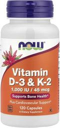 Vitamina D-3 y K-2, 120 cápsulas vegetales (Paquete de 2)