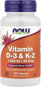 Vitamina D-3 y K-2, 120 cápsulas vegetales (Paquete de 2)