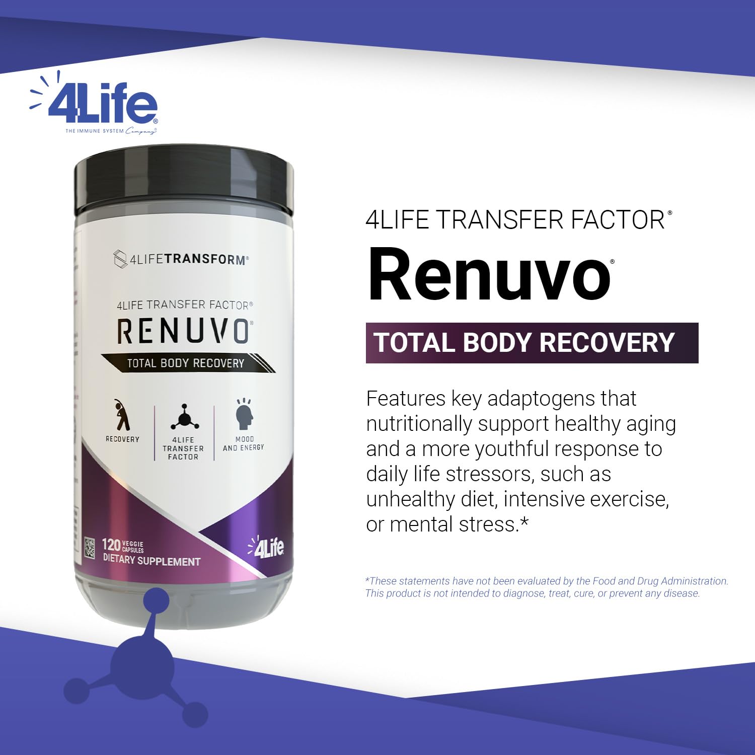 Suplemento para la Recuperación 4Life Transform Renuvo, con Schisandra, 120 Cápsulas Vegetarianas