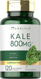 Carlyle Suplemento de Kale | 120 Cápsulas | Extracto de Hoja | Sin Gluten y No-GMO