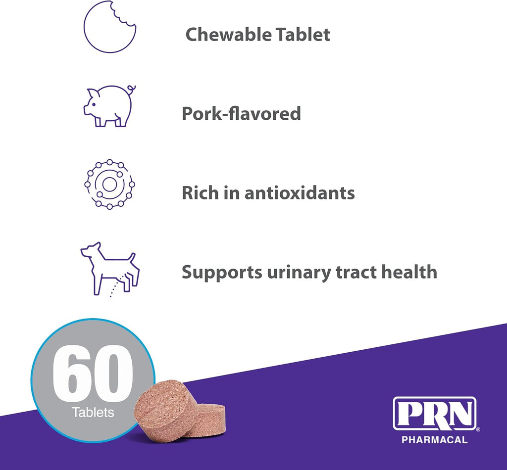PRN Pharmacal CranMate - Suplemento de Arándano para Perros y Gatos - 60 Comprimidos Masticables