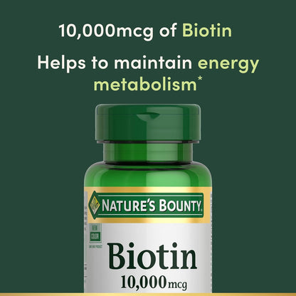 Nature's Bounty Biotina 10.000 mcg, 120 – El mantenimiento del cabello en condiciones normales. – Image 3
