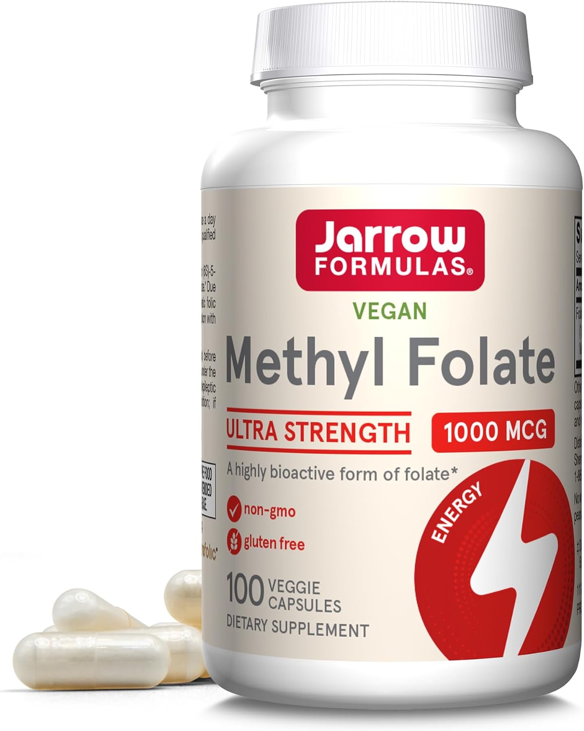 Jarrow Formulas Methyl Folate 1000 mcg - 100 Cápsulas Vegetales