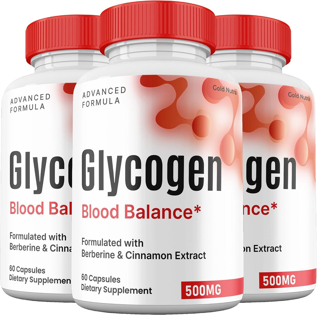 Glycogen Blood Balance Capsules, Premium All Natural Ingredients, 3 Pack