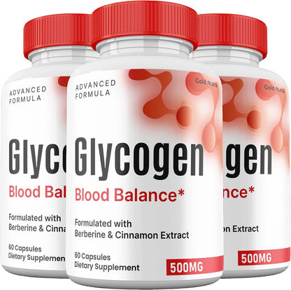 Glycogen Blood Balance Capsules, Premium All Natural Ingredients, 3 Pack – Image 1
